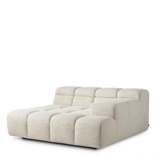 Luxury Albury Beige Modular Right Lounge Sofa with Black Base by Luxury Group International
