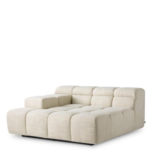 Luxury Albury Beige Modular Left Lounge Sofa with Black Base by Luxury Group International