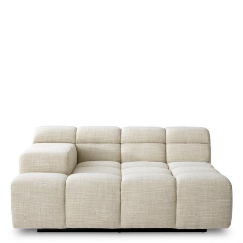 Luxury Albury Beige Modular Left Lounge Sofa with Black Base by Luxury Group International