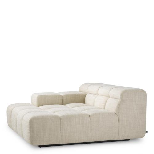 Luxury Albury Beige Modular Left Lounge Sofa with Black Base by Luxury Group International