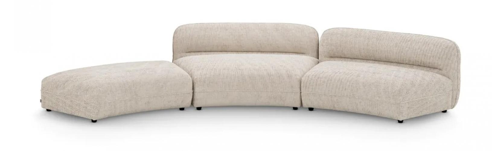 Luxuriöses Modulares Sofa Creststone Beige mit schwarzen Füßen