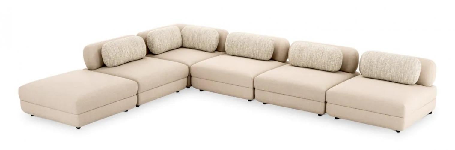 Luxuriöses modulares Ecksofa in Scalea Sand & Sonata Creme