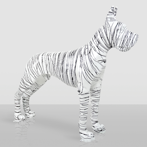 Luxuriöse Doggen-Skulptur mit Lackierung in Hochglanzoptik