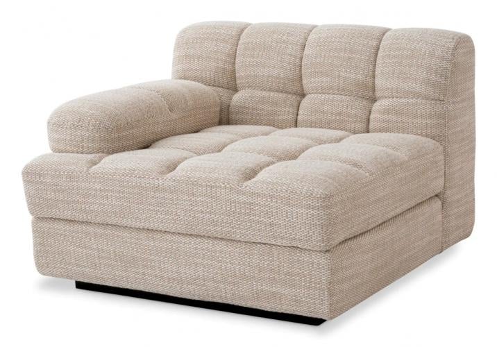 Luxuriöses modulares linkes Sofa mit schwarzem Untergestell