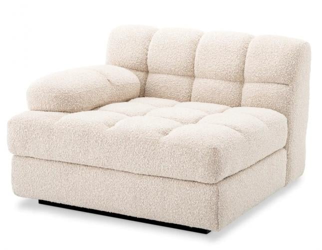 Luxuriöses modulares linkes Sofa mit schwarzem Untergestell