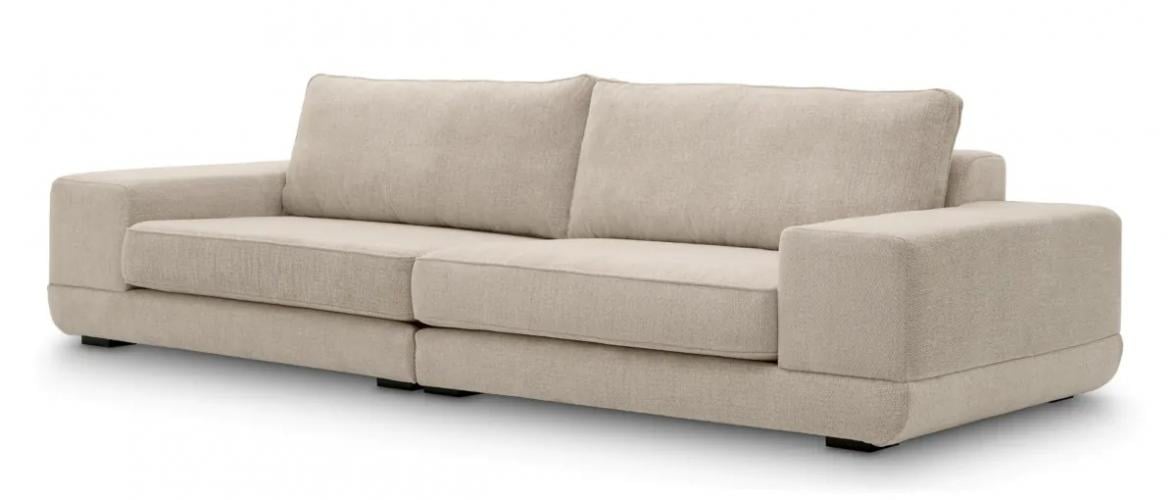 Luxuriöses zeitgenössisches Polstersofa mit schwarzen Beinen