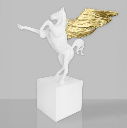 Luxuriöse Pegasus-Fiberglas-Skulptur – Einfarbige Edition