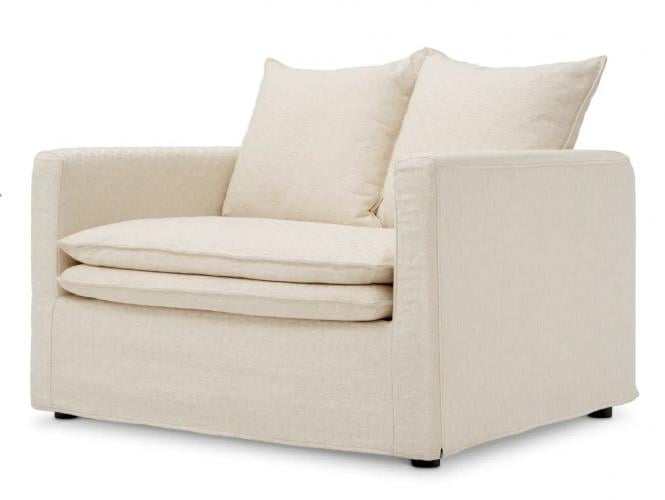 Luxuriöses Sunbeam Off-White Stoff Zweisitzer Sofa