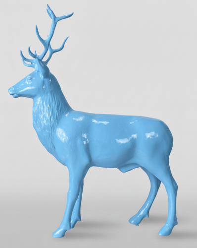 Luxuriöse Fiberglas-Hirschskulptur in stehender Position – Einfarbige Edition