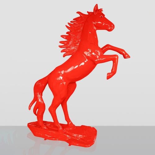 Luxuriöse Fiberglas-Einfarbige Springpferd-Skulptur