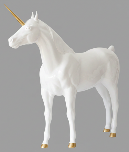 Luxury Life-Size Unicorn Fiberglass Sculpture - Single Color Edition