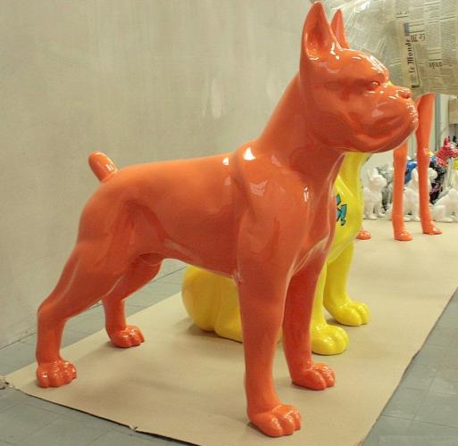 Luxury Single Colored Standing Boxer Dog Sculpture