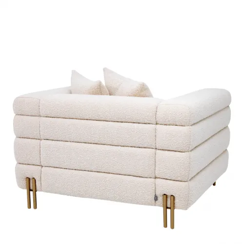 Luxury Modern Single Seater Sofa with Brass & Bronze Legs by Luxury Group International