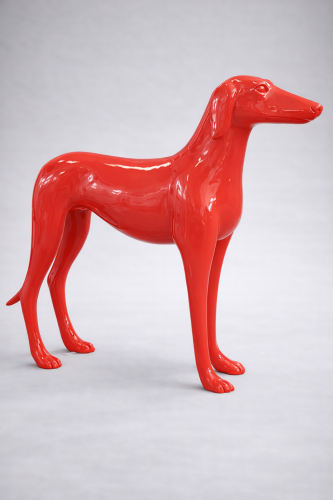 Luxury Fiberglass Single Colored Standing Greyhound Sculpture