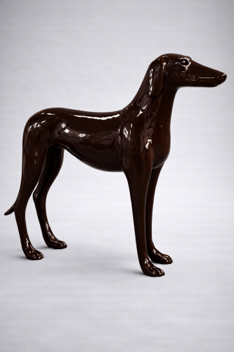 Luxury Fiberglass Single Colored Standing Greyhound Sculpture