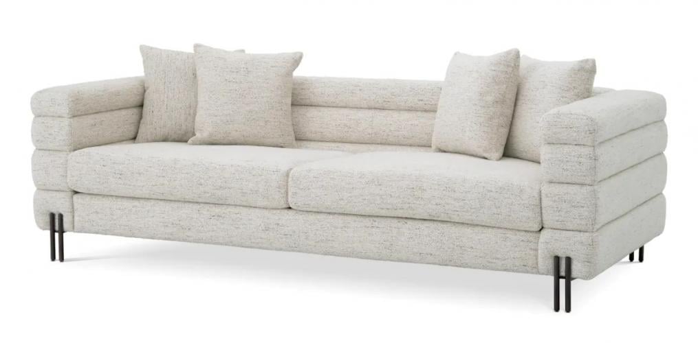 Luxuriöses zeitgenössisches Polstersofa mit Bronze- oder Messingakzenten
