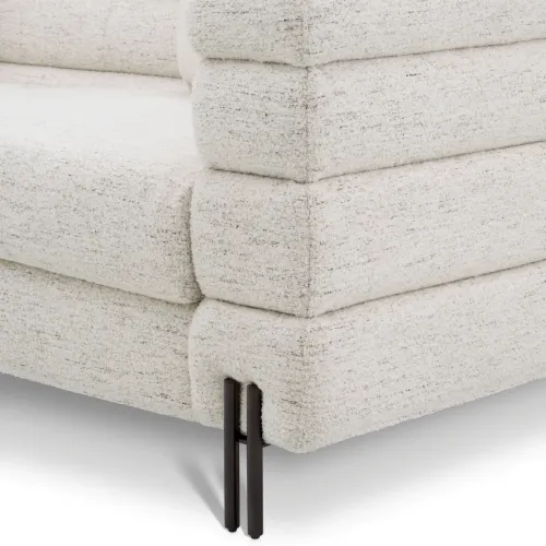 Luxury Contemporary Upholstered Sofa with Bronze or Brass Accents by Luxury Group International