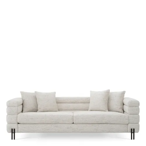 Luxury Contemporary Upholstered Sofa with Bronze or Brass Accents by Luxury Group International