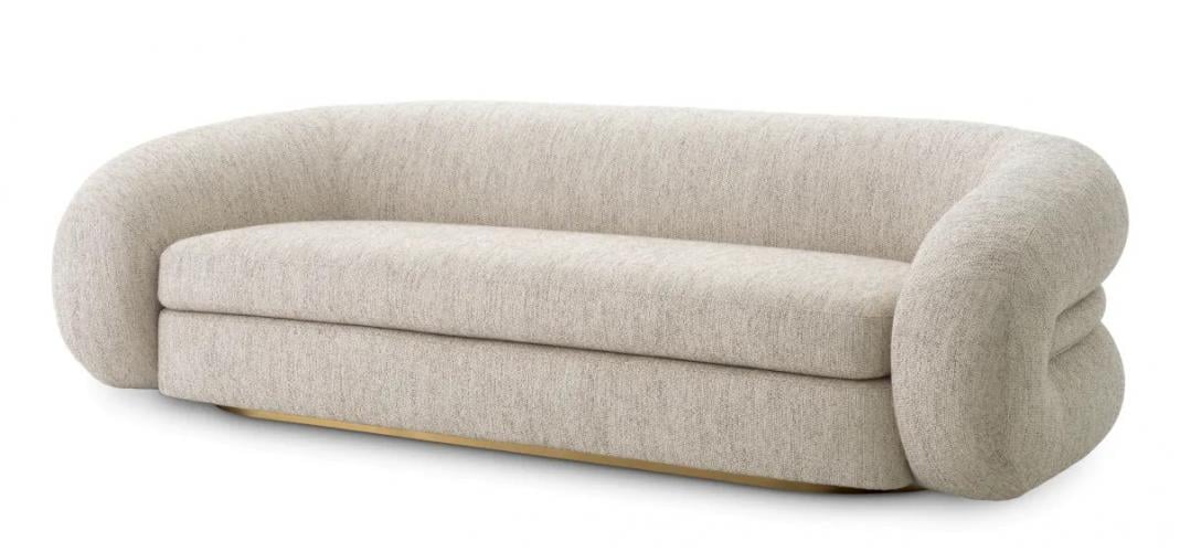 Luxuriöses modulares Sofa mit skulpturalen Kurven und Messingfuß