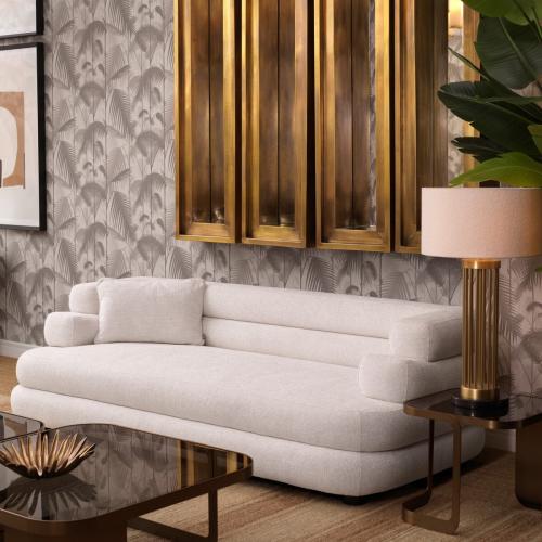 Luxury Modular Sofa in Lyssa Off-White with Black Feet by Luxury Group International
