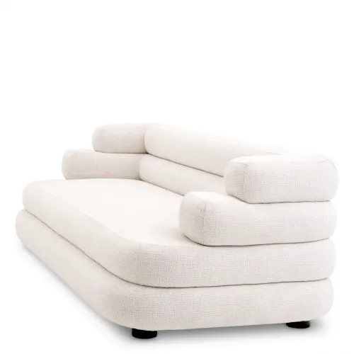 Luxury Modular Sofa in Lyssa Off-White with Black Feet by Luxury Group International