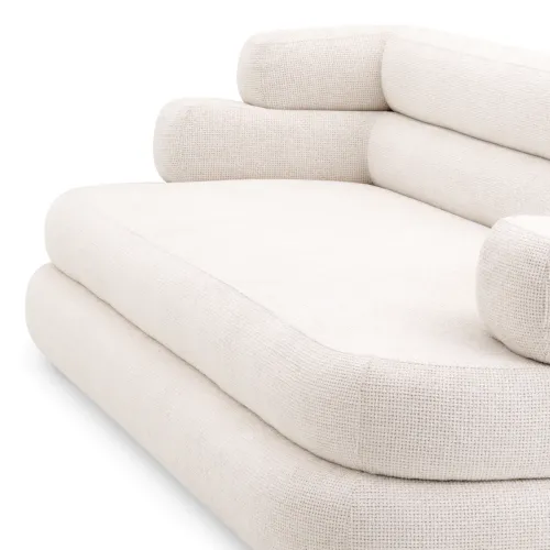 Luxury Modular Sofa in Lyssa Off-White with Black Feet by Luxury Group International