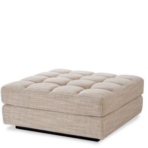 Luxury Modular Upholstered Ottoman Sofa with Black Base
