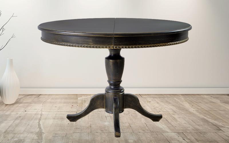 Luxury Solid Wood Pedestal Round Dining Table with Sculpted Base and Antique Detailing by Luxury Group International