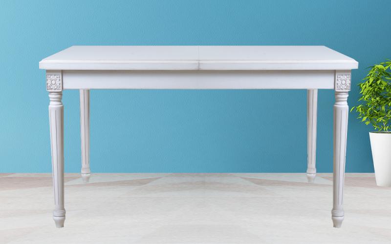 Luxury Wooden Rectangular Dining Table with Floral Corner Detailing by Luxury Group International