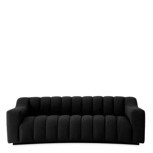 Luxury Curved Upholstered Sofa with Deep Channel Stitching by Luxury Group International