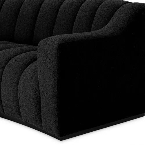 Luxury Curved Upholstered Sofa with Deep Channel Stitching by Luxury Group International