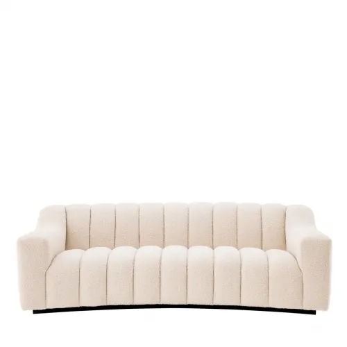 Luxury Curved Upholstered Sofa with Deep Channel Stitching by Luxury Group International