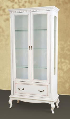 Luxury Double-Door Glass Showcase with Baroque Silhouette and Sculpted Base