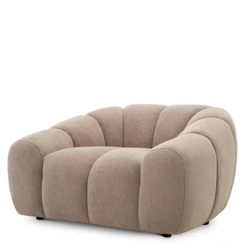 Luxury Sculpted Bubble Upholstered Sofa Chair with Rounded Design