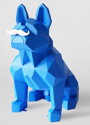 Luxury Geometric French Bulldog Fiberglass Sculpture – Single Color Edition