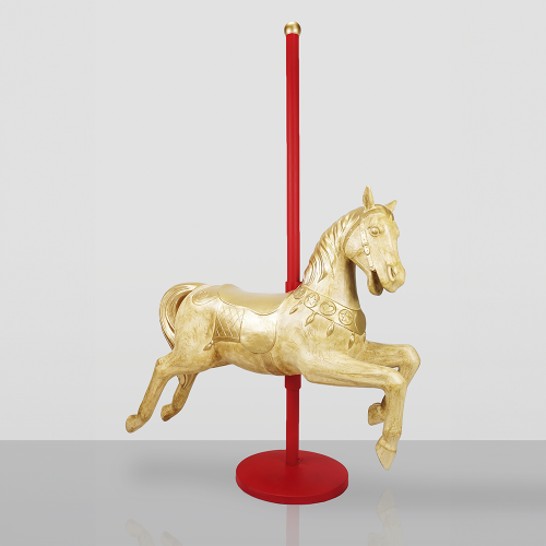 Luxury Fiberglass Carousel Horse Sculpture with Red Pole by Luxury Group International