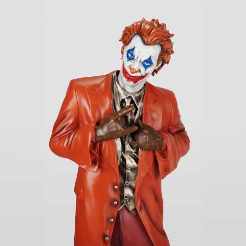 Luxury Fiberglass Orange Joker Large Sculpture by Luxury Group International
