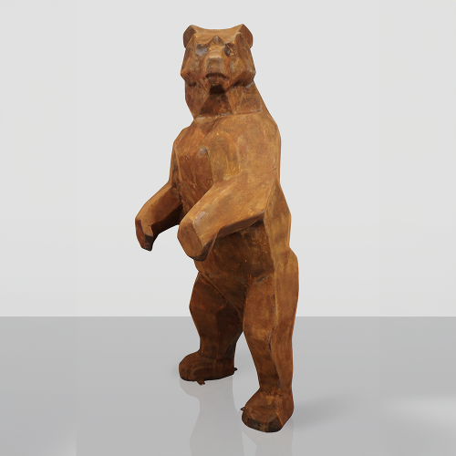 Luxury Square Bear Large Sculpture in Rust Effect by Luxury Group International
