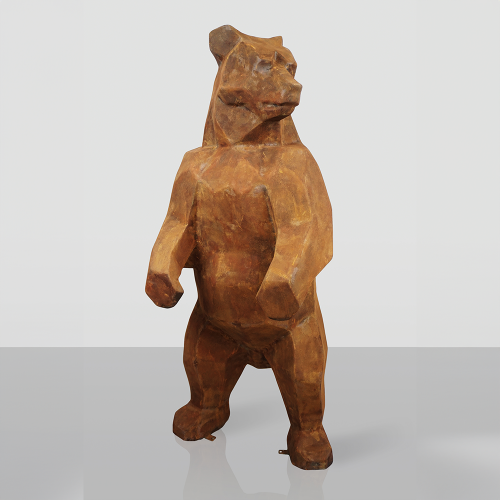 Luxury Square Bear Large Sculpture in Rust Effect by Luxury Group International