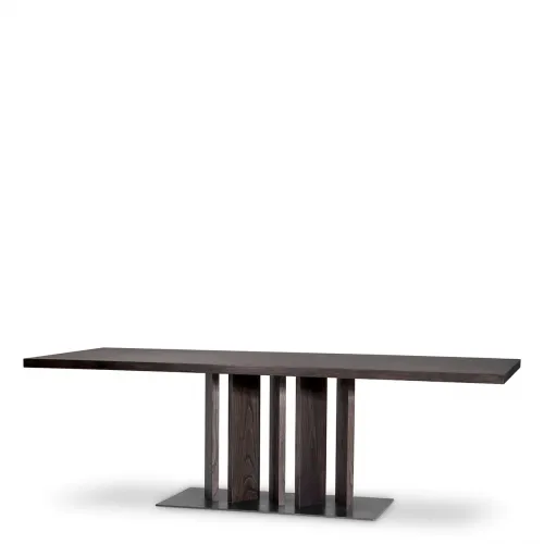 Luxury Rectangular Mocha Oak Veneer Dining Table