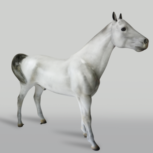 Luxury Life-Size Fiberglass Horse Sculpture with Natural Finish – 200 CM