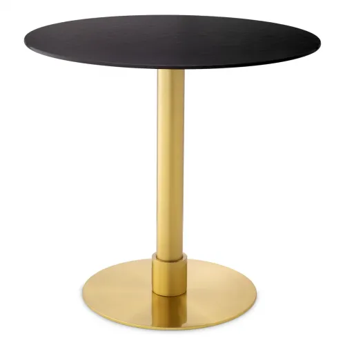 Luxury Ceramic Slate Dining Table with Brushed Brass Base