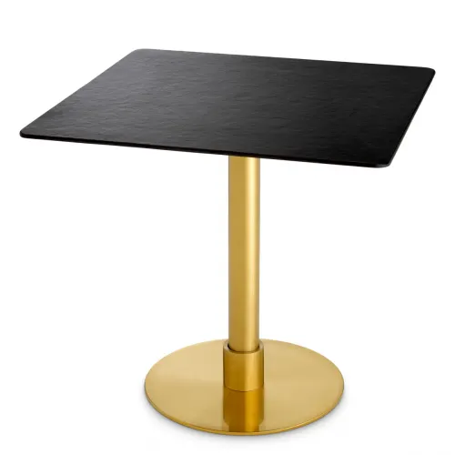 Luxury Ceramic Slate Dining Table with Brushed Brass Base