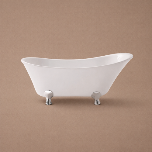 Luxury Freestanding Acrylic Slipper Bathtub with Single-Ended Elegance