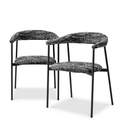 Luxury Bouclé Sonata Upholstered Dining Chair Set of 2