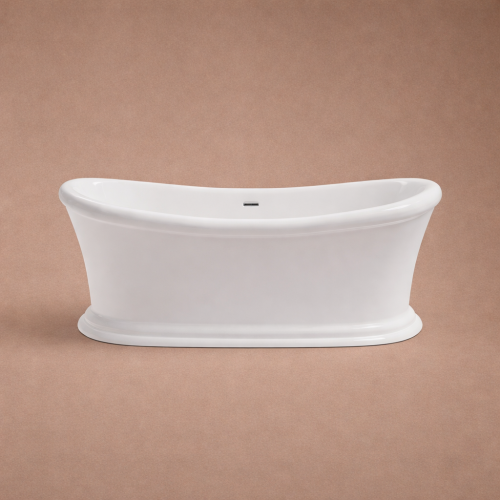 Luxury Freestanding Double Ended Slipper Bath in White Acrylic Finish