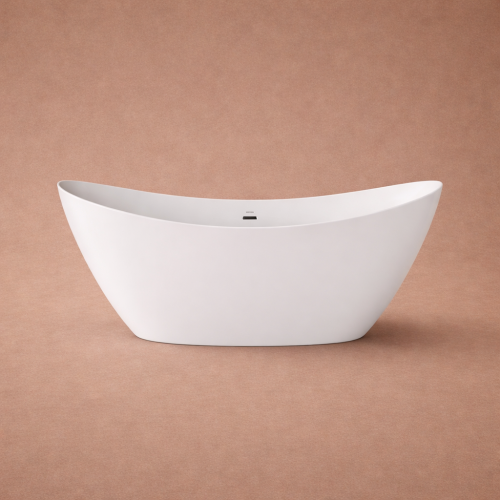 Luxury Freestanding White Color Acrylic Bath with Balanced Double Ended Design