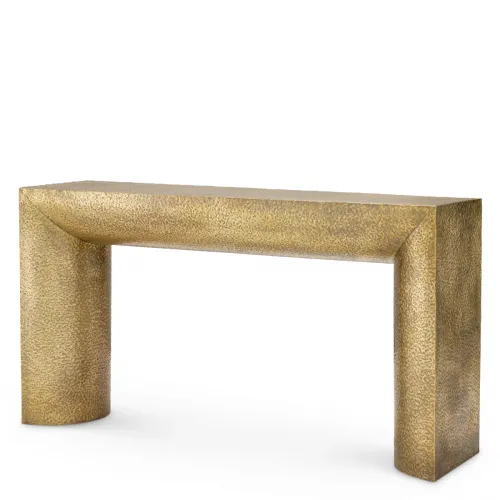 Luxury Hammered Vintage Brass Finish Console Table