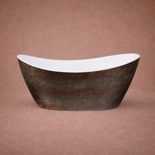 Luxus Doppelendige freistehende Acryl-Badewanne in Krokodilleder-Effekt Finish - 173,5 CM von Luxury Group International