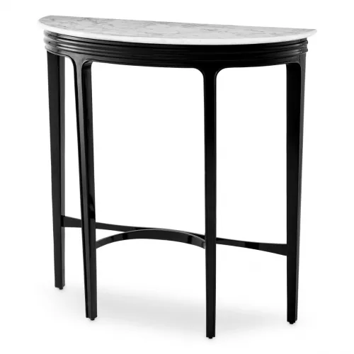 Luxury Black & White Marble Top Console Table by Luxury Group International